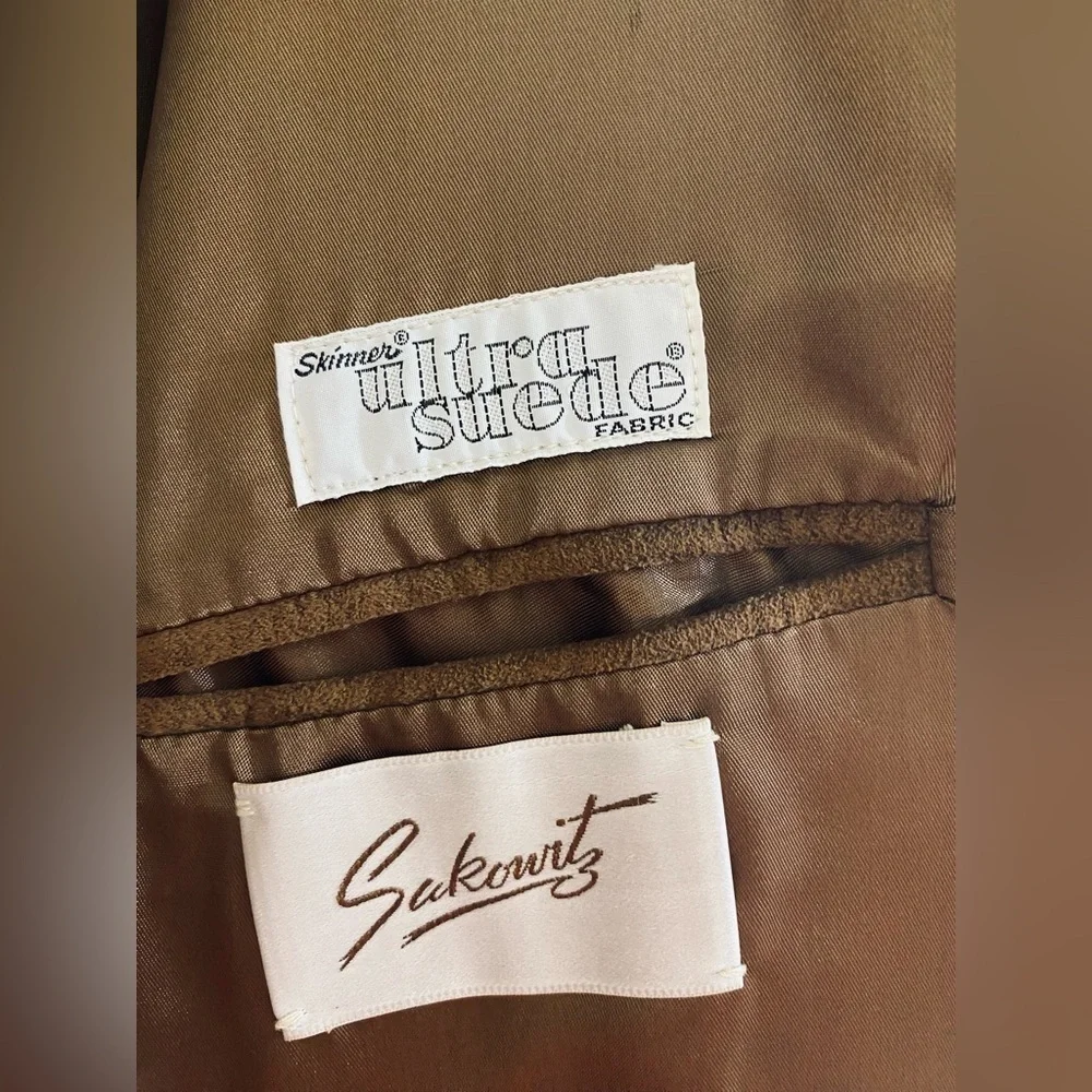 Jeffery Banks for Lakeland Size 46 Brown Ultra Suede Sports Coat Blazer
